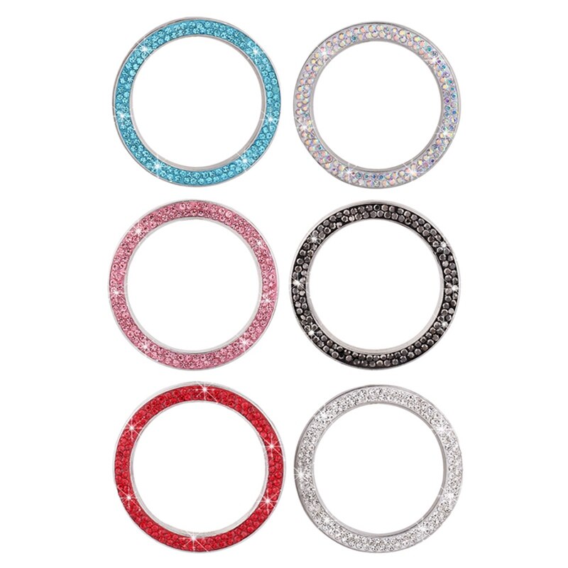Car Ignition Button Ring Interior Stickers Universal Car Start Switch Rings Auto Decorative Circle Keys