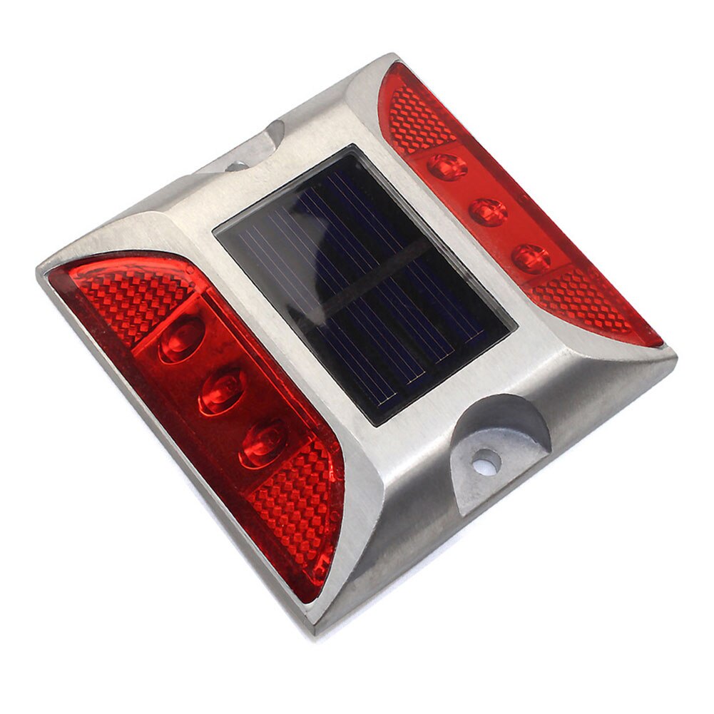 Warning Street Pathway Lamp Garden Square Ground Steady Outdoor Brick Traffic Solar Power Road Stud Light Path Deck: Red