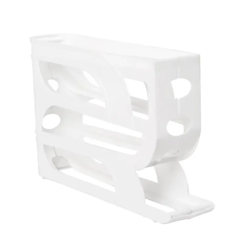 4- lags automatisk æggerulle til husholdningskøkkenet, dedikeret æggerulle, pladsbesparende, ægorganisator med stor kapacitet: Sort