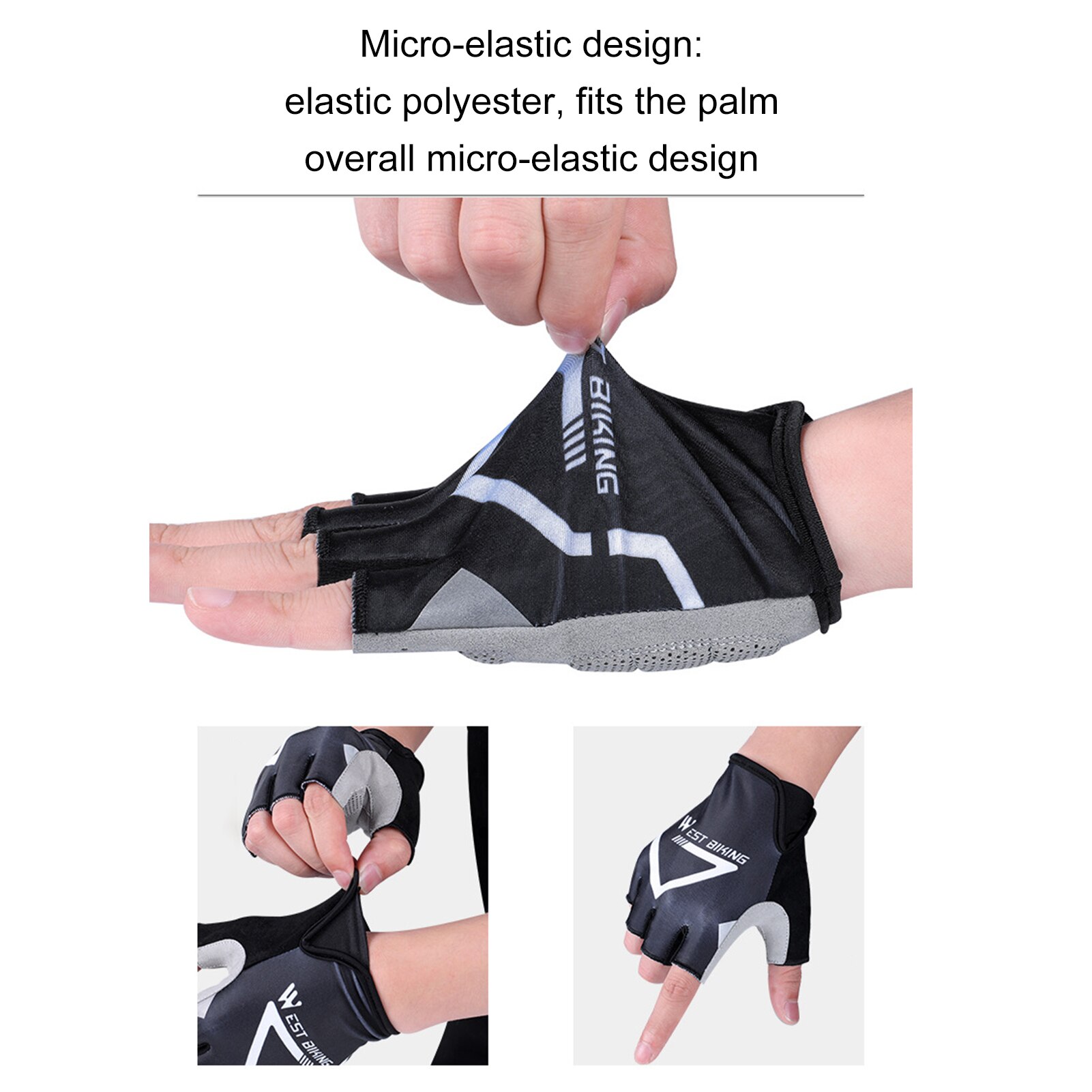 Half-Vinger Fietshandschoenen Outdoor Riding Antislip Shock-Absorberende Half-Vinger Handschoenen Sbr Dikke En duurzaam Fietsen Handschoenen