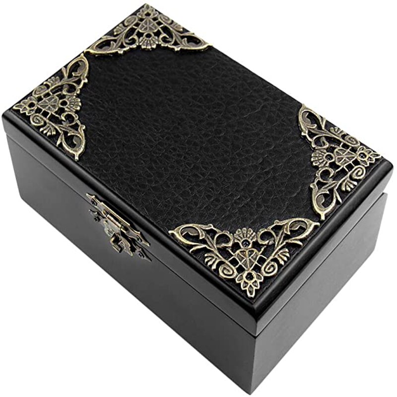 ROSIKING Vintage Wood Carved Mechanism Musical Box Wind Up Music Box Jewelry Box (Red Box, Kingdom Hearts)…