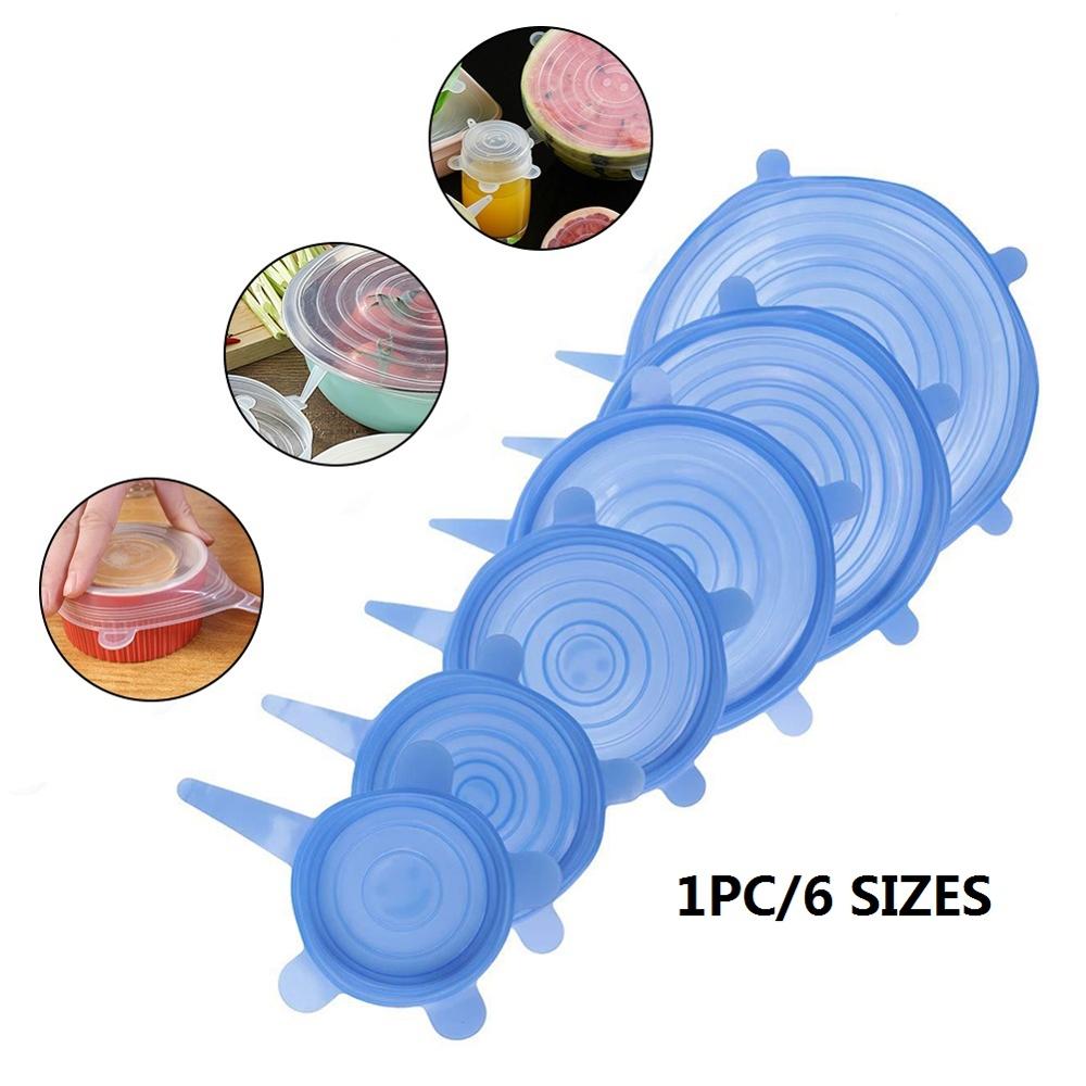 1Pcs Siliconen Deksel Stretch Deksels Universele Siliconen Kom Pot Deksel Siliconen Cover Pan Koken Voedsel Verse Cover Magnetron Cover