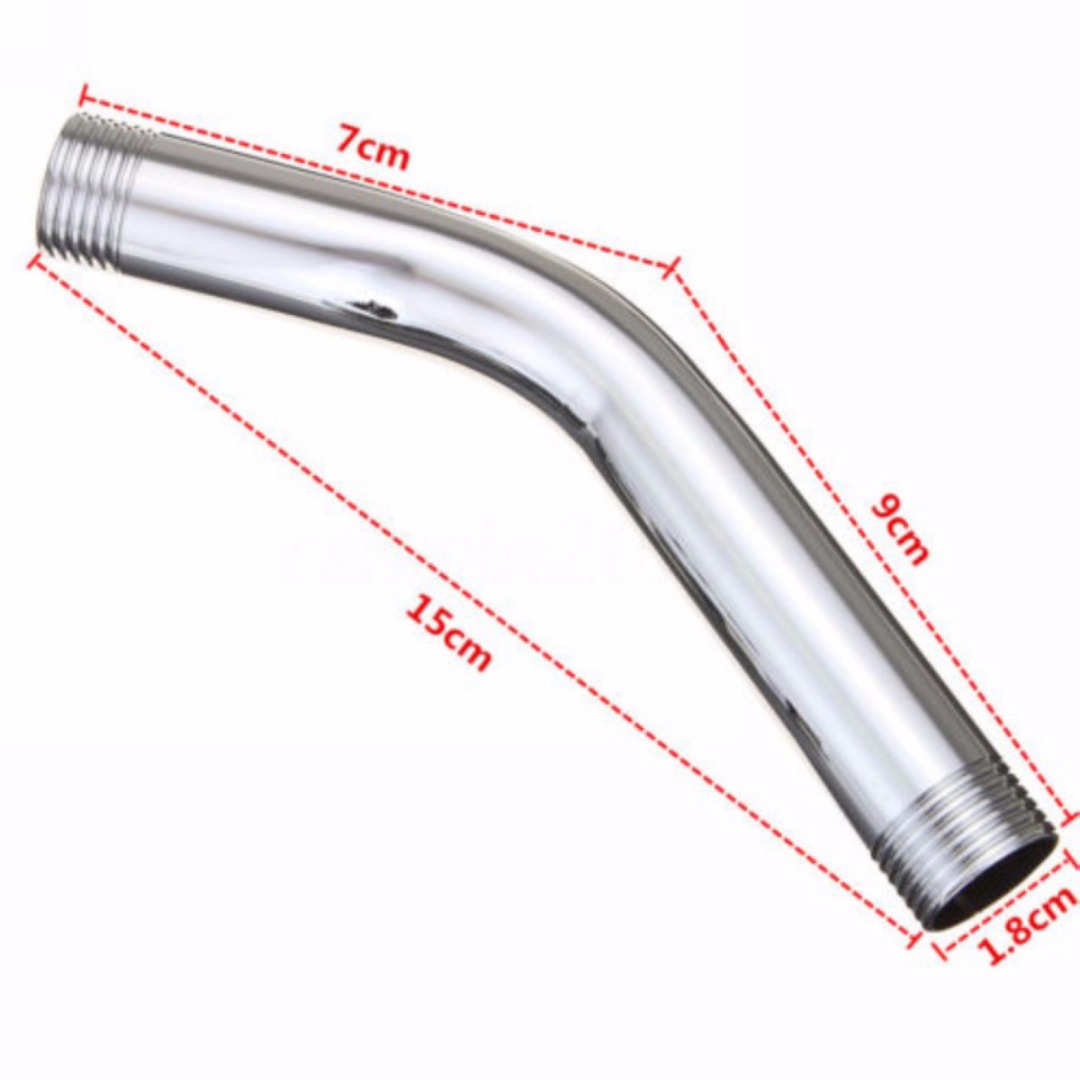 Mayitr G1/2&quot; Bathroom Shower Arm Angled Shower Head Extension Pipe Sprayer Extra Fixed Tube Wall Mounted Bathroom Hardware