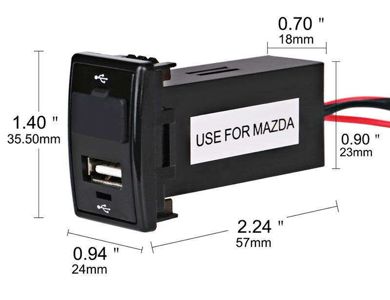Doppelte usb-ladebuchse für mazda-autos