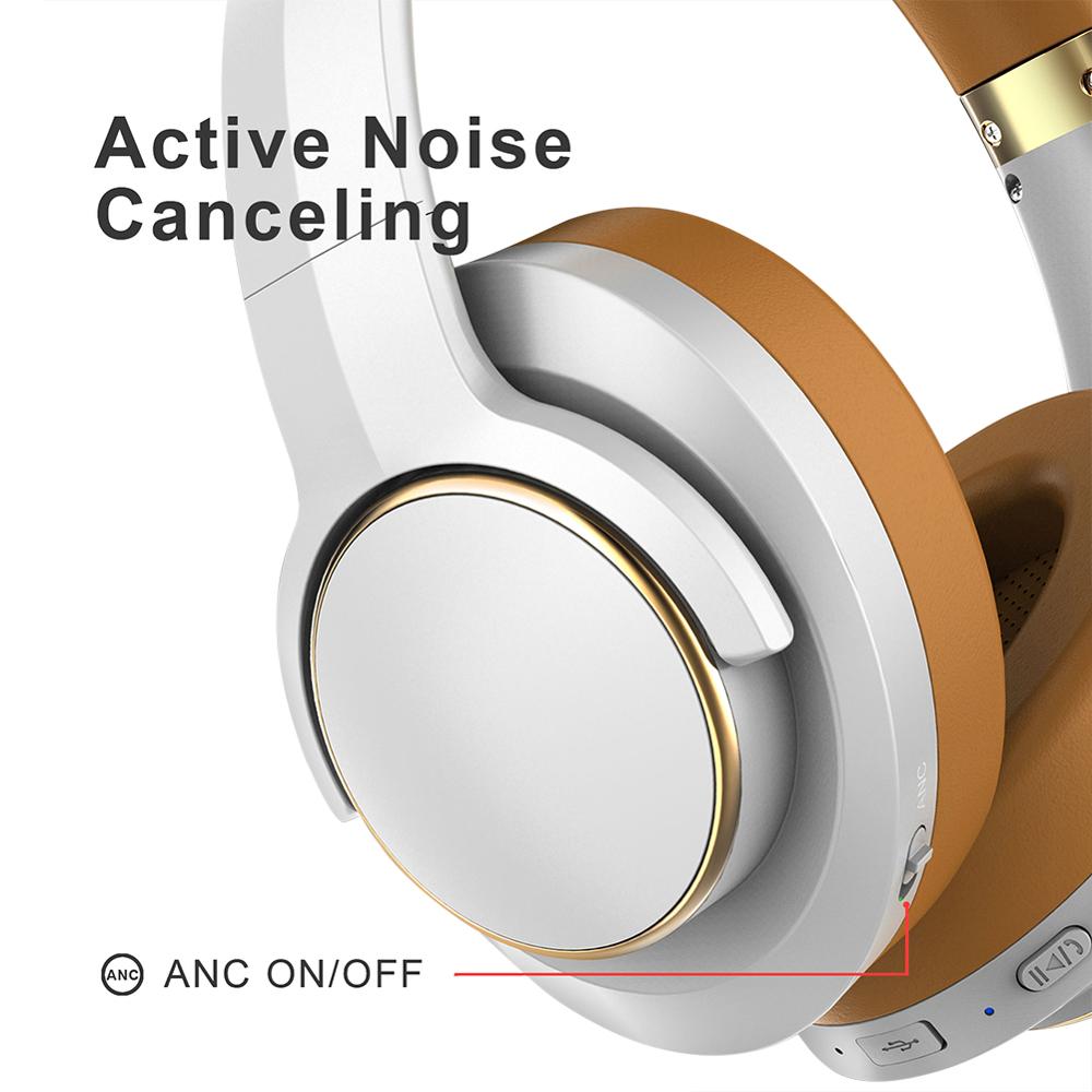 ANC-808 Active Noise Cancelling Bluetooth Headset Aviation Noise Cancelling Bluetooth 5.0 Headset Wireless Headphones