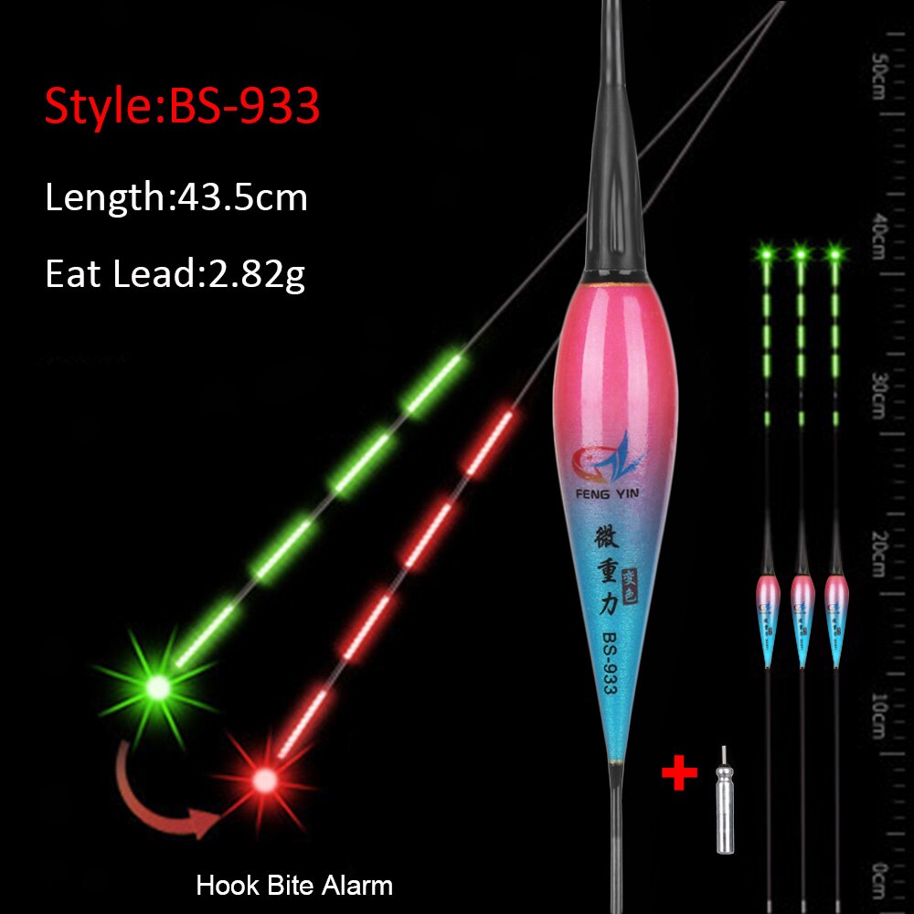 Smart Fishing Float Bite Alarm Fish Bite Aas Led Automatic Night Elektronische Veranderen Boei Strike Intelligente Vissen Acce: BS-933