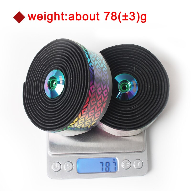 Road Bike Handlebar Tape Colorful Reflective bicycle Bar Tape PU Silica Gel Tape Soft Breathable Cycling Handle Belt +Bar Plugs