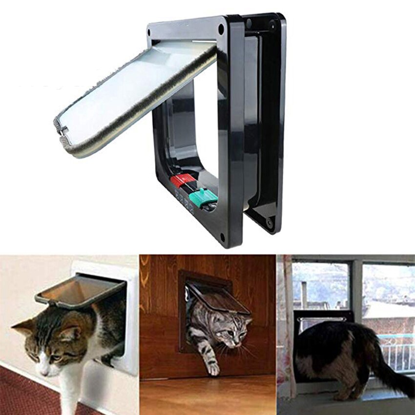 Cat Flap Door With 4 Way Lock Security Flap Door A... – Vicedeal