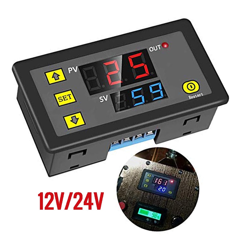 Vertraging Relais Board Module Timing Relais Schakelaar Cyclus Timer Programmeerbare Digitale Van Led Dual Time Display Voor Auto 0 ~ 999 Dc 12V 24V