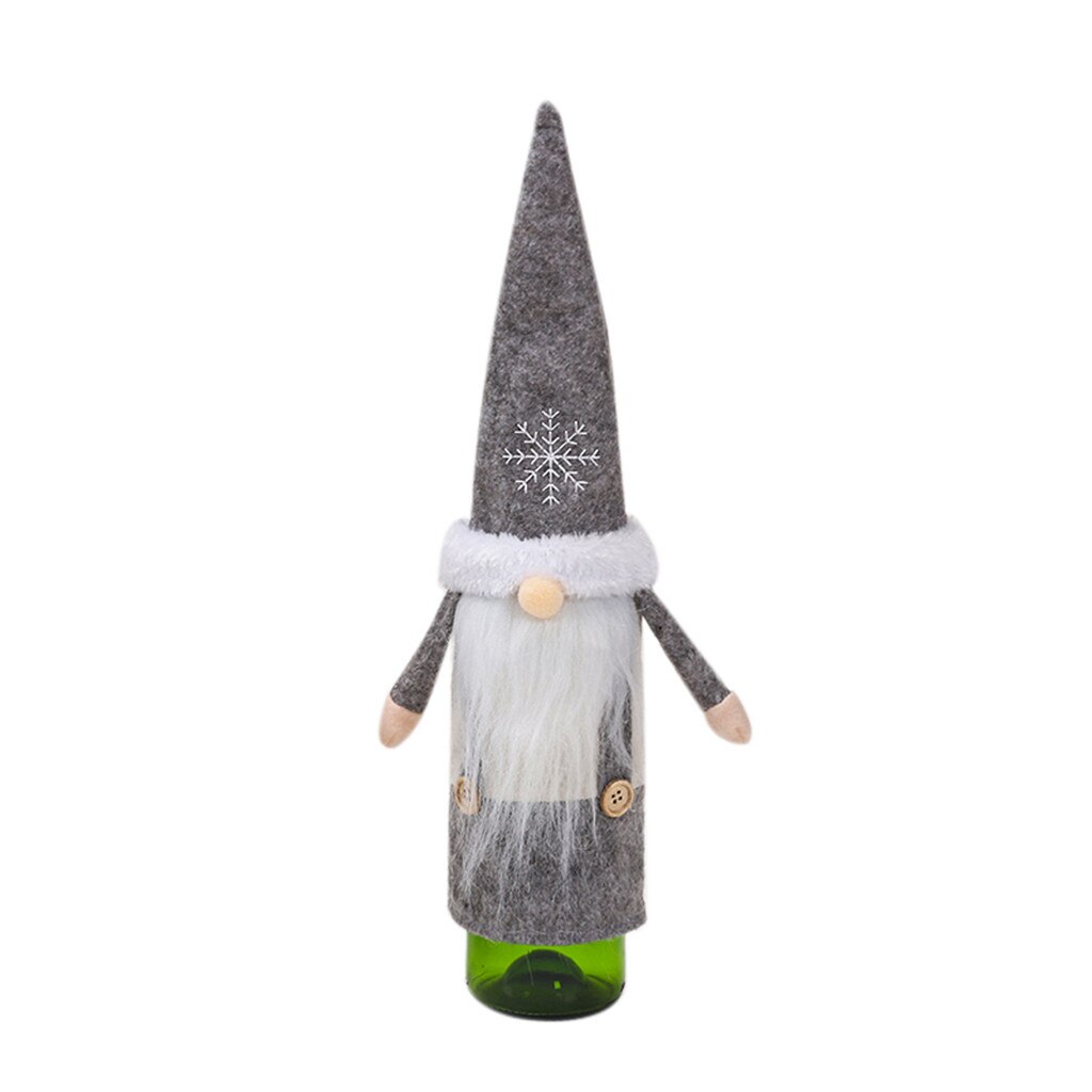 YUIP 6 Pack Kerst Wijnfles Cover, Kerst Decoratie Wijnfles Bag, Kerst Flessenhoezen Lelijke Trui Wijn Cover Fles Decor voor Kerst Diner Tafel Decoratie (Kerstman, Sneeuwman