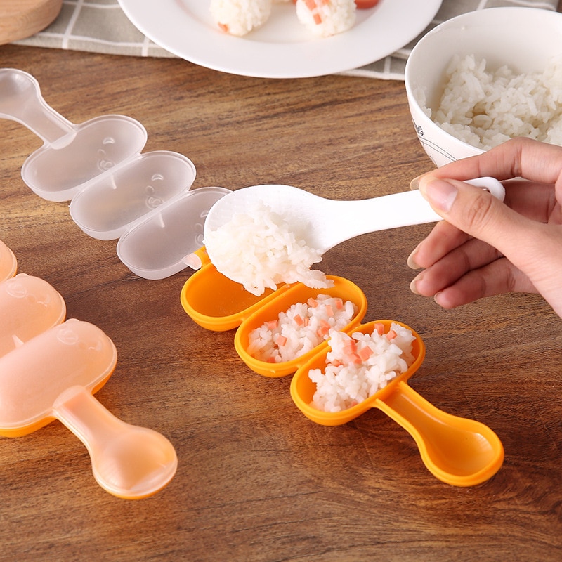 1 pieza DIY Mini molde de arroz y vegetales, máquina de bolas de carne, herramienta Onigiri de Sushi, utensilios de cocina de grado alimenticio material de PP