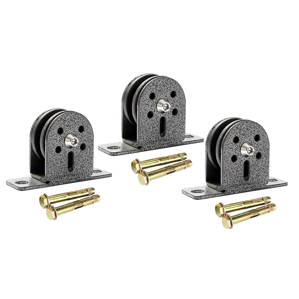 3pcs Fixed Pulley Block 661lbs Cable Machine Single Wheel Swivel Pulleys 300kg