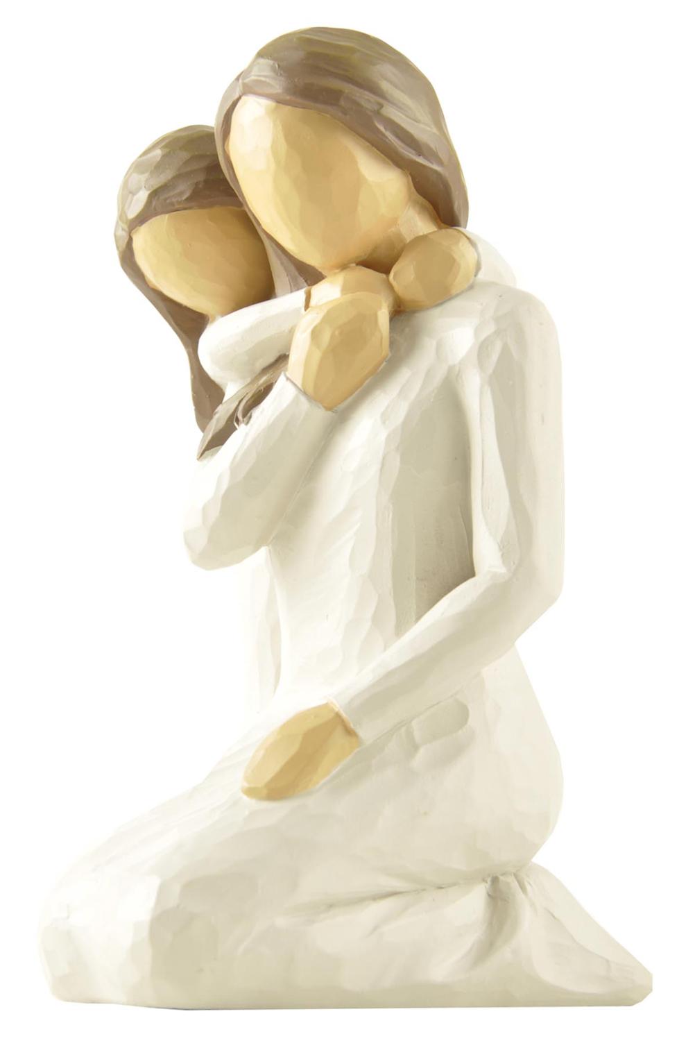 Resin Craft 13 cm 5" Daughter Hug Mom Statues and Figurines Sculpture Woman Cream Home Decor Best For Mon and Daughter