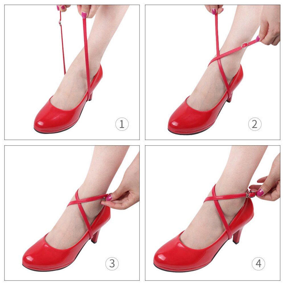 Dames hoge hakken schoenveters pu leer enkel schoenband metalen gespen schoenveters voetverzorging accessoires