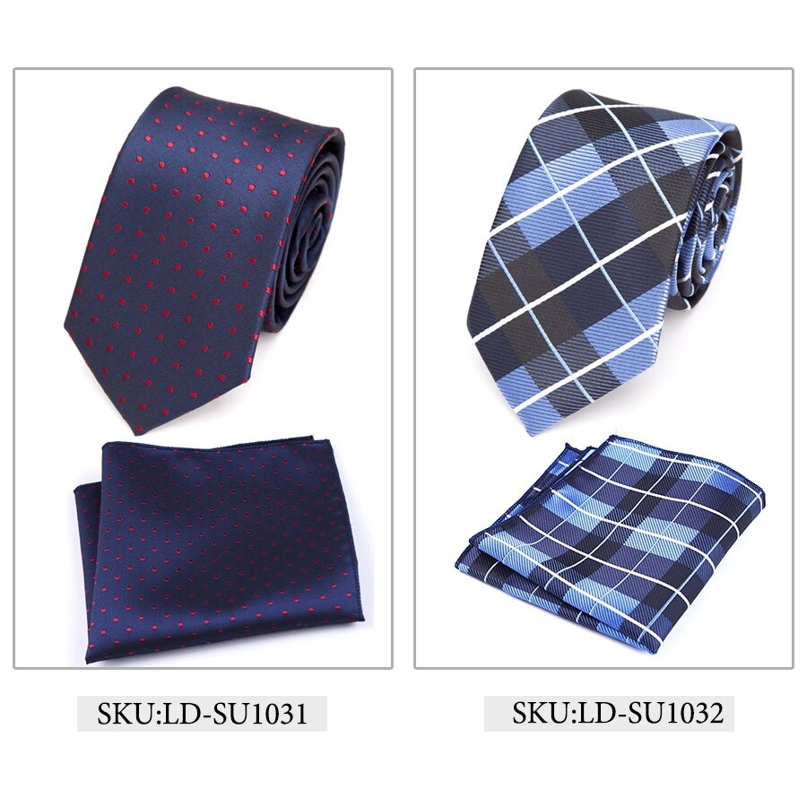 XGVOKH – ensemble de cravates pour hommes, nouvelle , cravate Hanky, points rayés, cou, cravate Slim, accessoires pour mariage, fête sociale