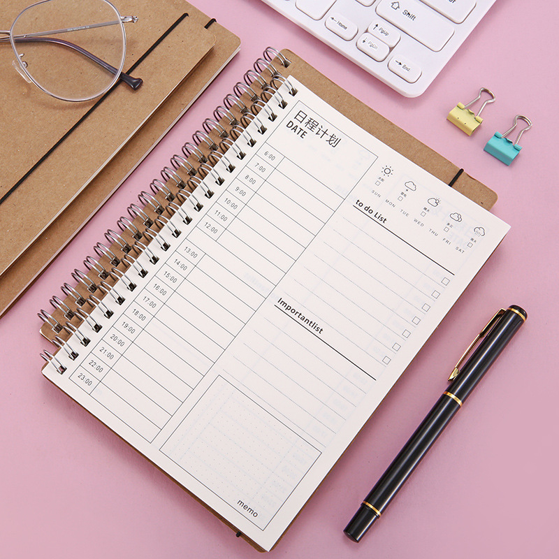 A5 Coil Schedule Planning Notebook Notebooks and Journals Planer Agenda Planner Notebooks for Students