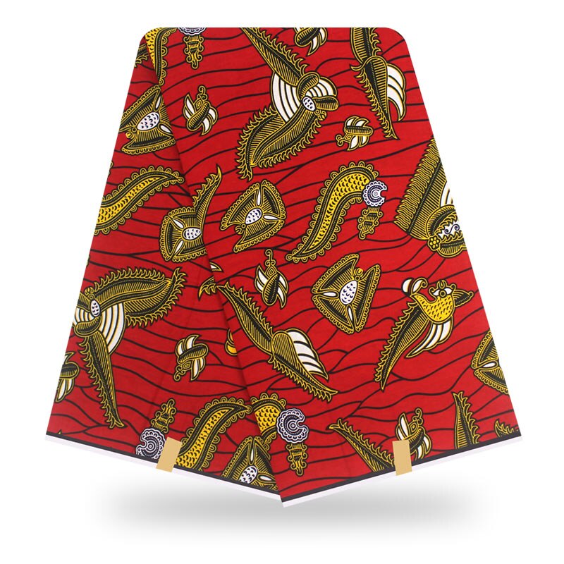 Afrikansk stoff vokstrykk ekte voksduk 100%  bomullsmateriale 6 yards afrikansk ankara bomull voks stoff for kjole