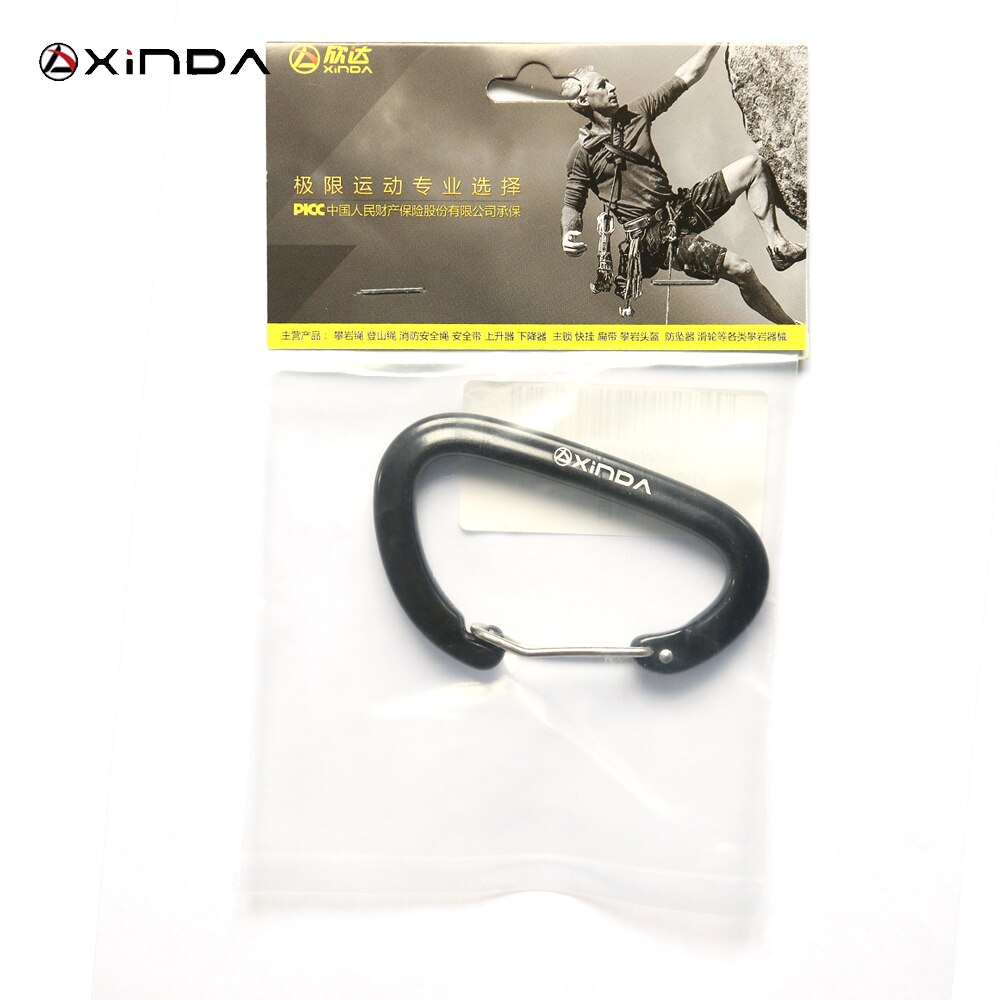 XINDA professionale 16KN moschettone per arrampicata su roccia clip a forma di D vite cancello serratura portachiavi in lega di alluminio attrezzatura da esterno