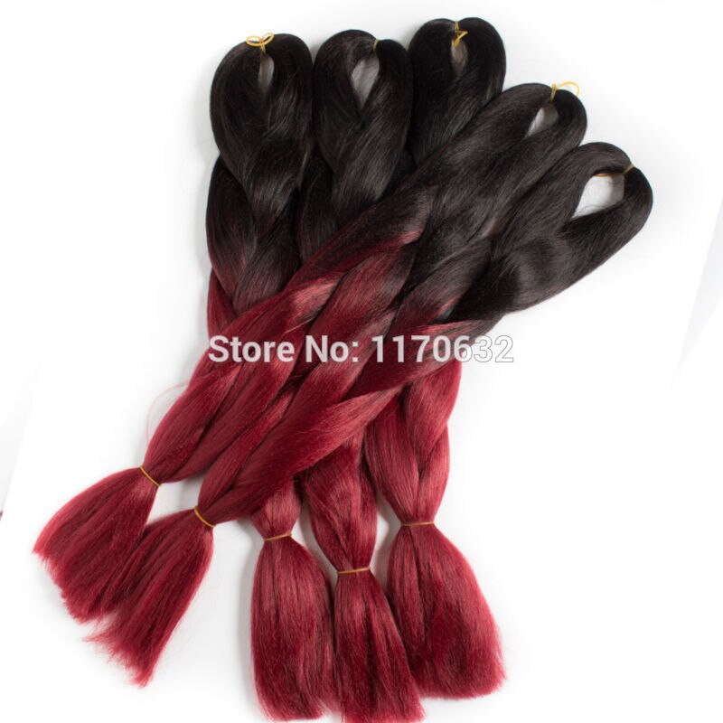 QP hair Braiding Hair 10 piece 24'' Synthetic Jumbo Braids 100g/piece ombre color high tempe‎ratur‎e fiber‎ Hair Extensions