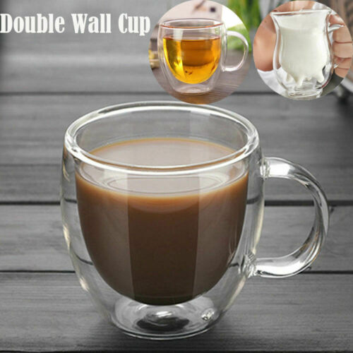 Double Wall Transparent Glass Mug Cup Insulate Home Office Tea Cup 150/250ML