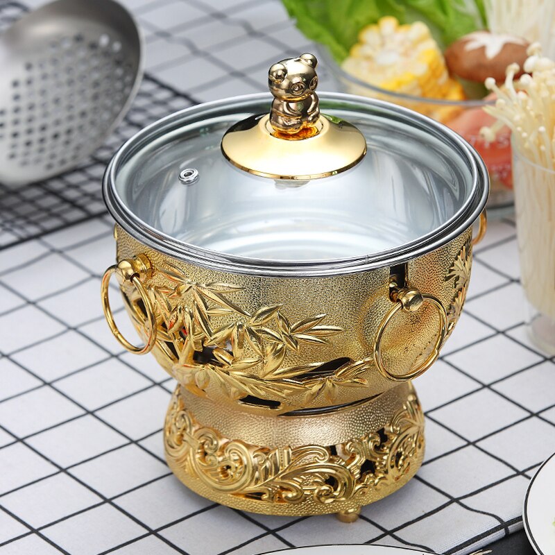 hotpot pot pot food warmer set cast iron pot cooking pot ceramic pot cooking cauldron cast iron boiling pot cookware set: C