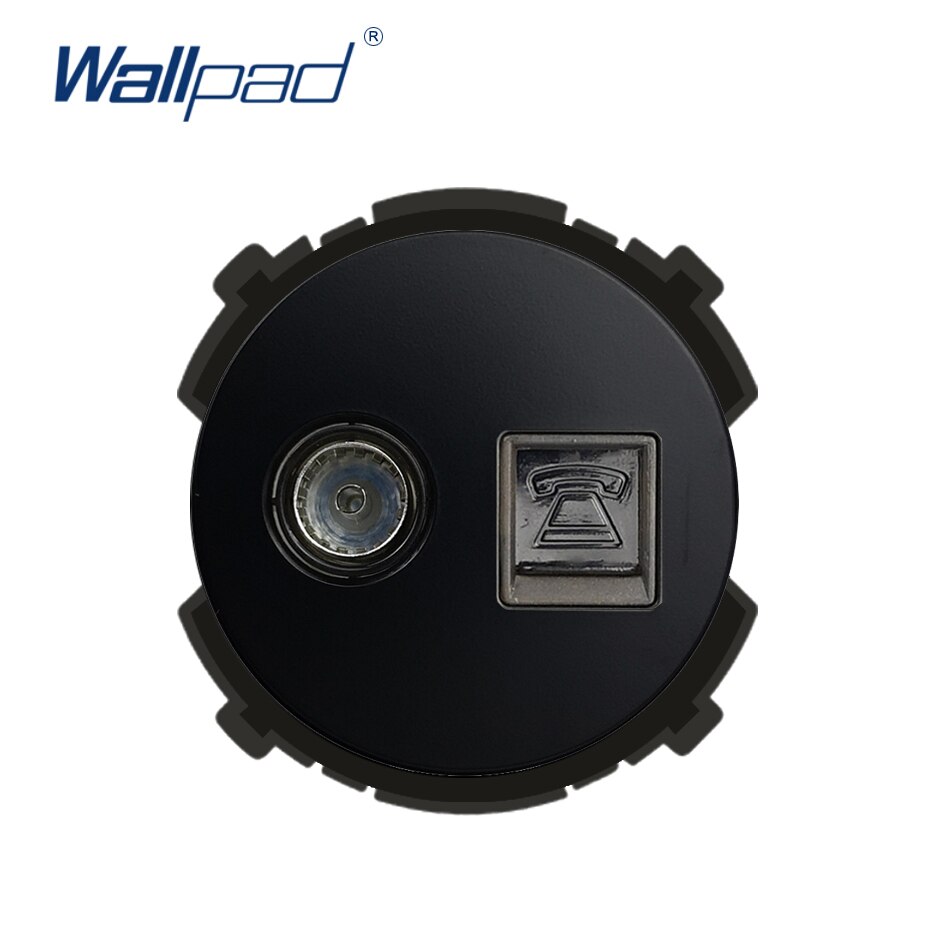 Wallpad TV & TEL Television Telephone Wall Socket Function Key Only Weak Electrical Outlets: Black