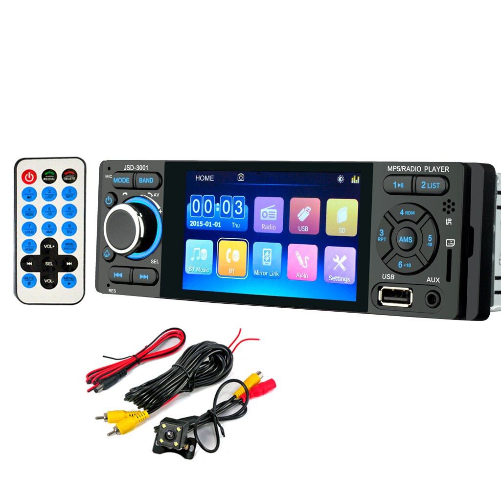 4.1" Car Radio Mirror Link Android 9 Autoradio Multimedia Player 7'' HD Touch Screen Bluetooth USB FM Camera AUX 3001 Radio 1Din