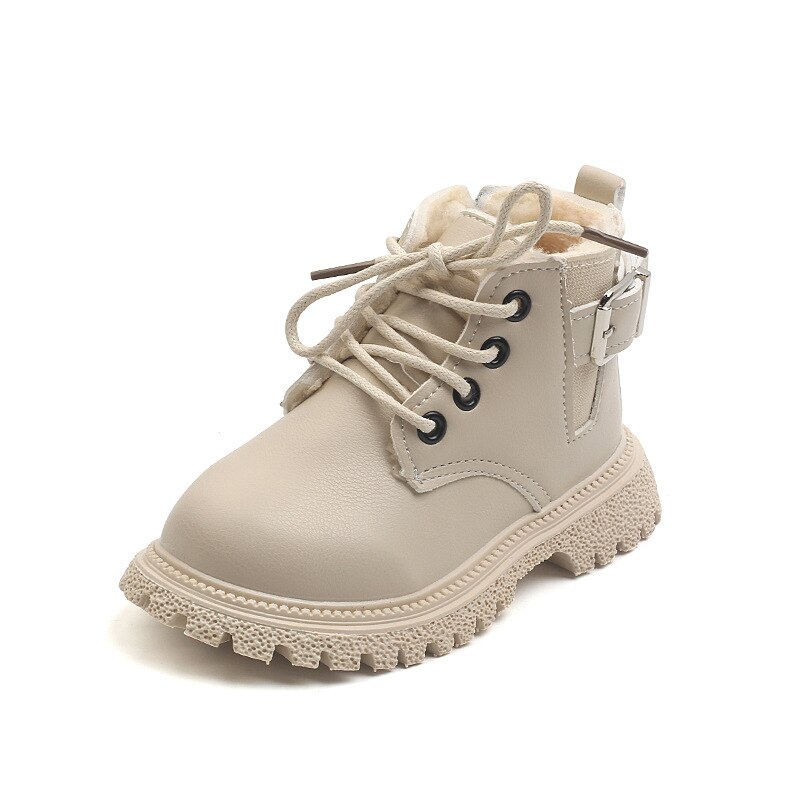 Crianças botas para meninas sapatos de inverno crianças meninos do bebê botas curtas de veludo de pelúcia martin botas zíper fundo macio sapatos de algodão quente