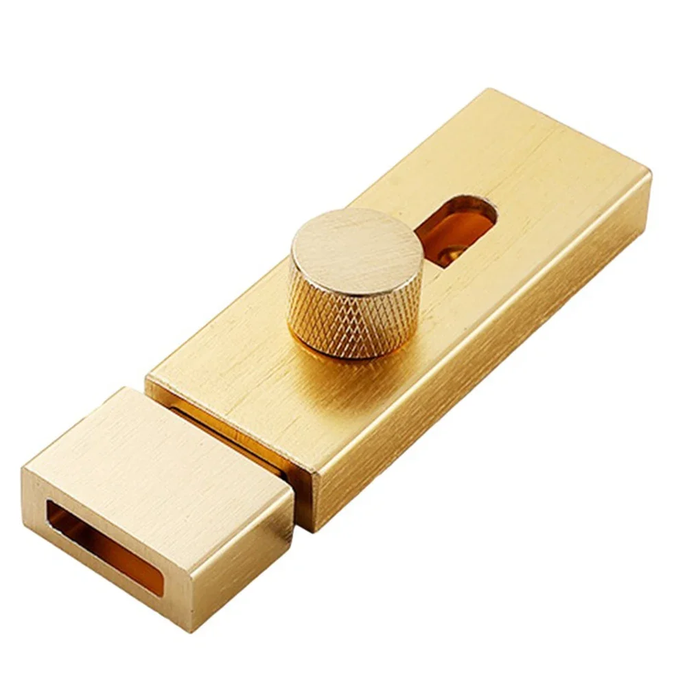 Door Lock Latch Punch-free Door Bolt Sliding Bolts Anti-theft Security Lock Aluminum Alloy Toilet Door Latch Gate Hardware: Bronze