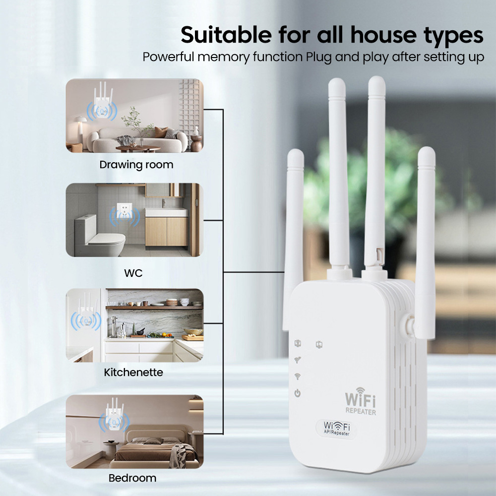Elough interface de rede dupla wifi repetidor amplificador de sinal roteador 300mbps amplificador de sinal amplificador de comunicação celular