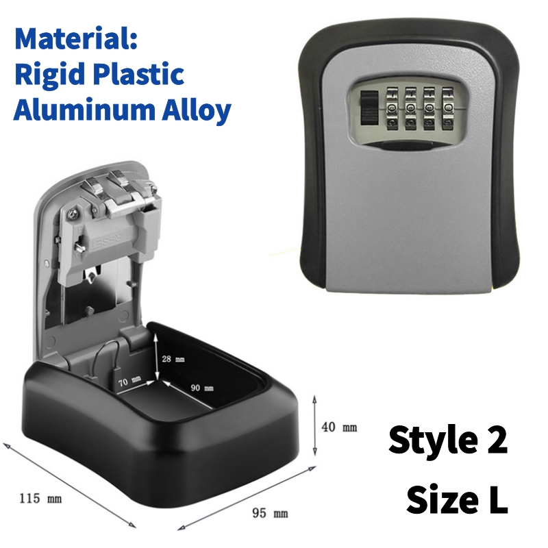 Wall Mounted Metal Alloy Key Lock Box Key Safe Box Weatherproof 4 Digit Combination Key Storage Security Lock Box Indoor Outdoor: Orange