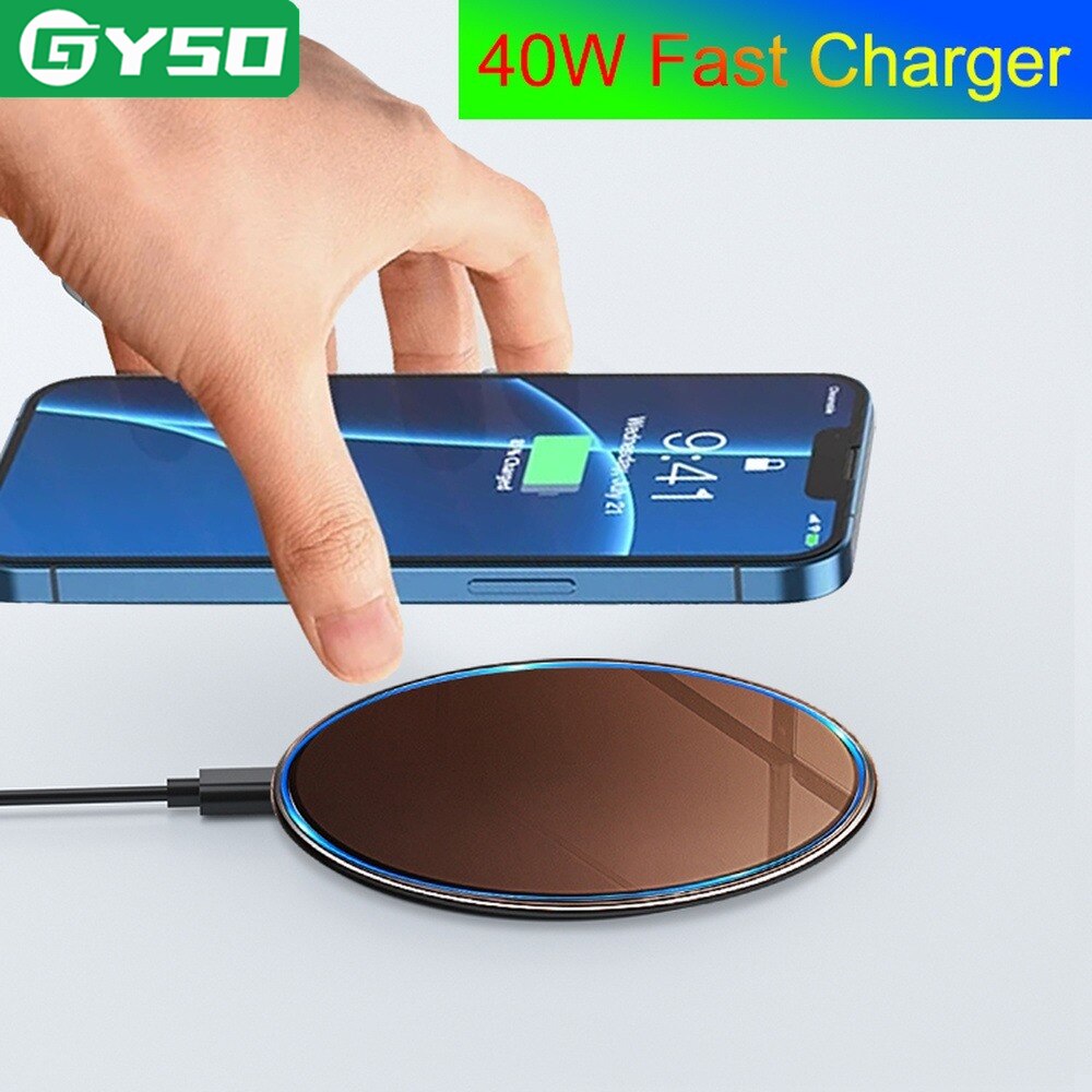 40W qi wireless charger For Xiaomi mi 9 Samsung S8 Fast Charging pad For iPhone 13 12 11 Pro MAX Mobile Phones Wireless charging
