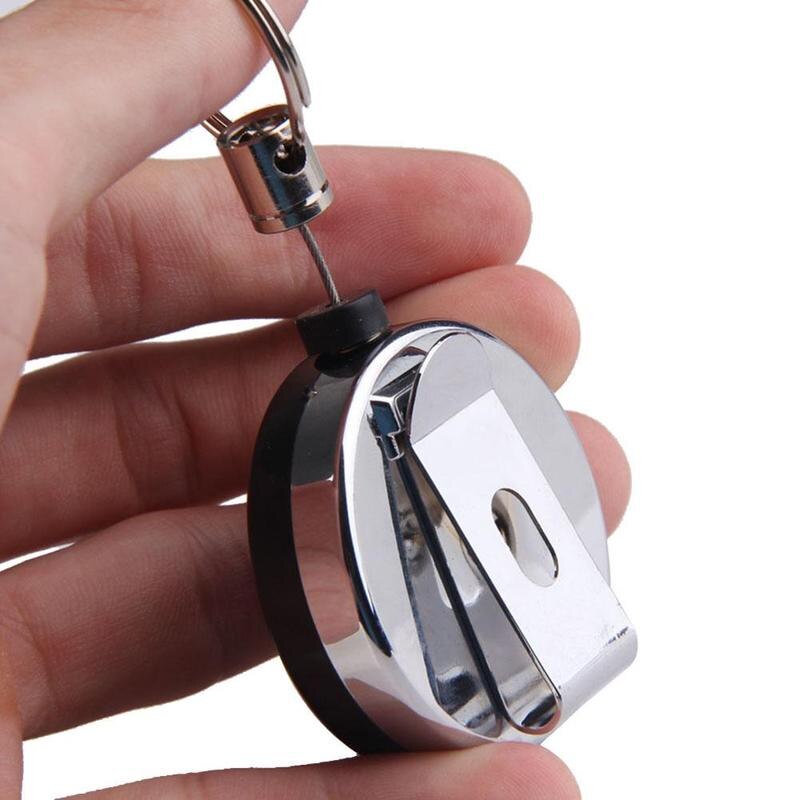 Resilience Steel Wire Rope Elastic Keychain Sporty Retractable Alarm Key chain Anti-lost telescopic key ring Keys trinket