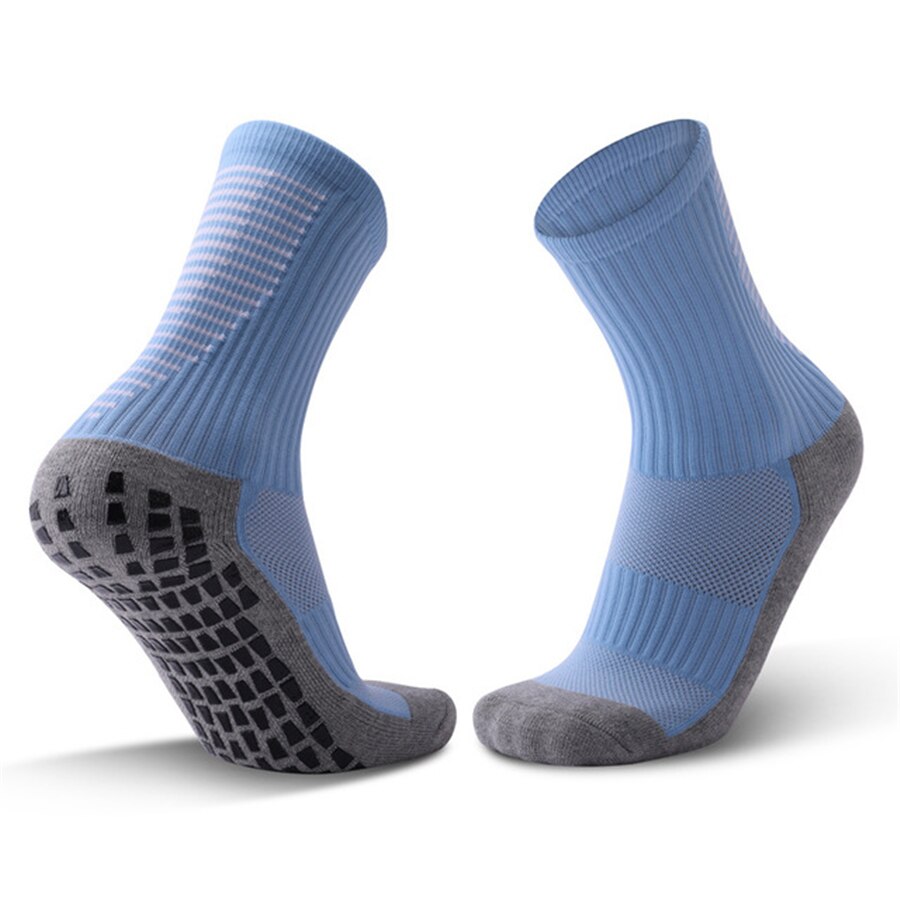 Calcetines antideslizantes de fútbol profesionales, transpirables, para baloncesto, fitness, gimnasio, circulación, adultos: SKY BLUE