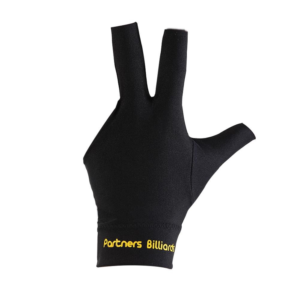 2 stück dreifinger-snooker-billard-queue-handschuhe aus lycra-gewebe mit stickerei für die linke hand, offenes billard, fitnesszubehör: Schwarz