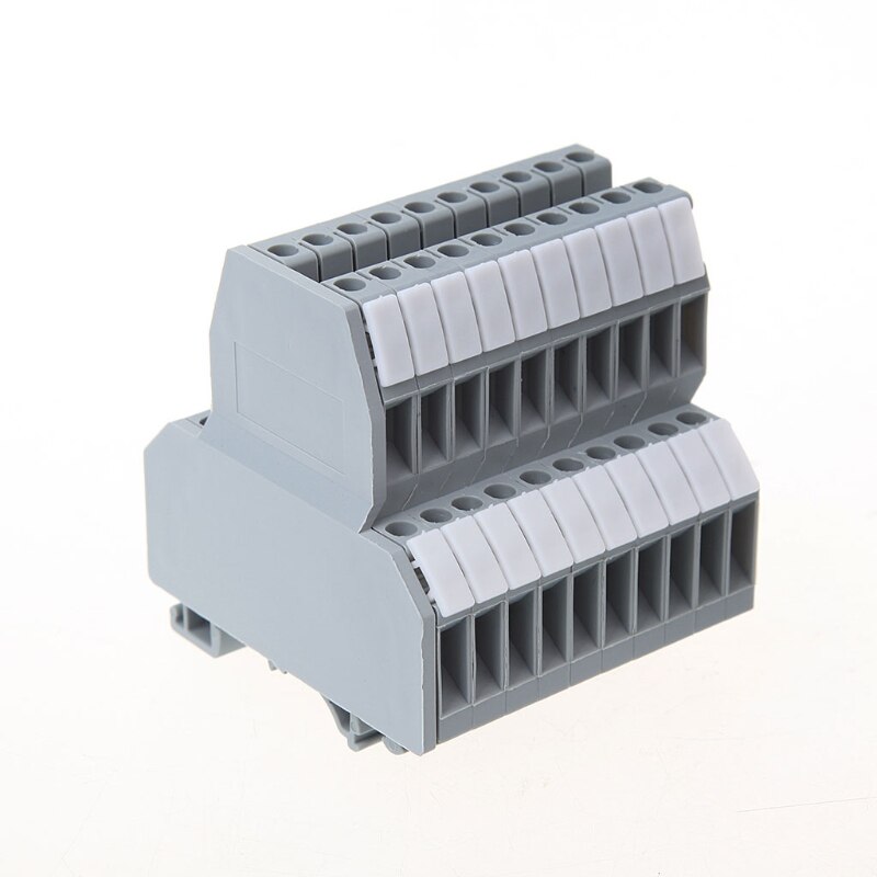 50 Pcs UKK3 DIN Rail Double Level Dual Row Terminal Block 500V 25A 28-12AWG Gray #Aug.26