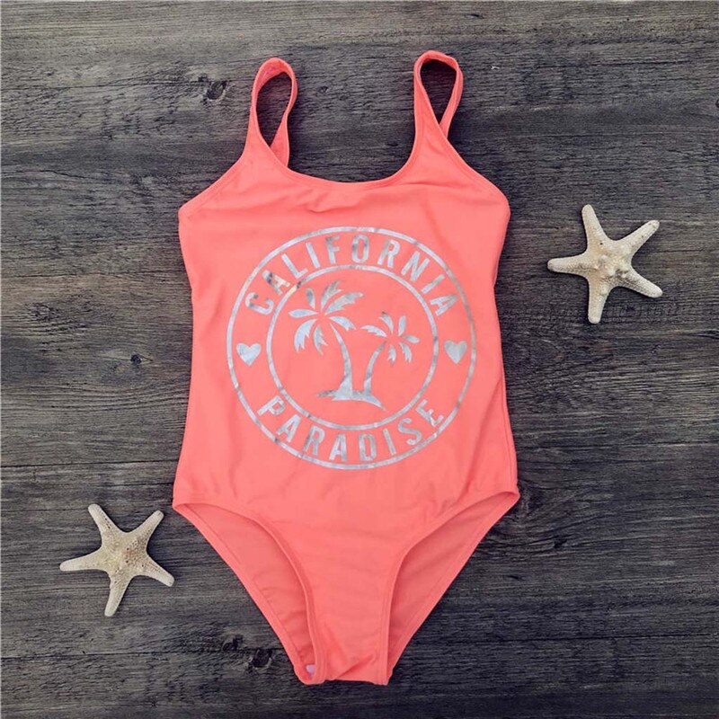 Kinderen Meisje Badpak Zomer Strand Bomen Print Stijl Meisjes Badmode Voor Kids Mouwloze Bikini Beachwear Badpak