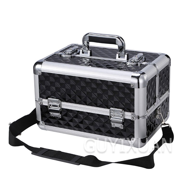 Three-layer aluminum storage tool box Hardware portable storage box Multifunctional electrician car repair tool storage box