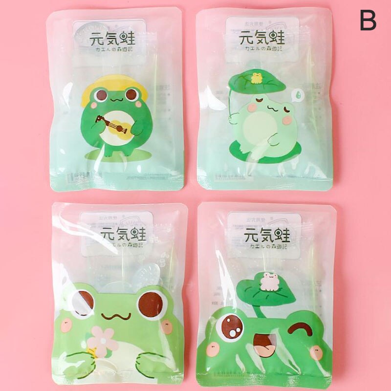 1 Pcs Mini Winter Reusable Gel Hand Warmer Transparent Cute Word Print Instant Heating Pack Warmer Water Bags Color Random: B