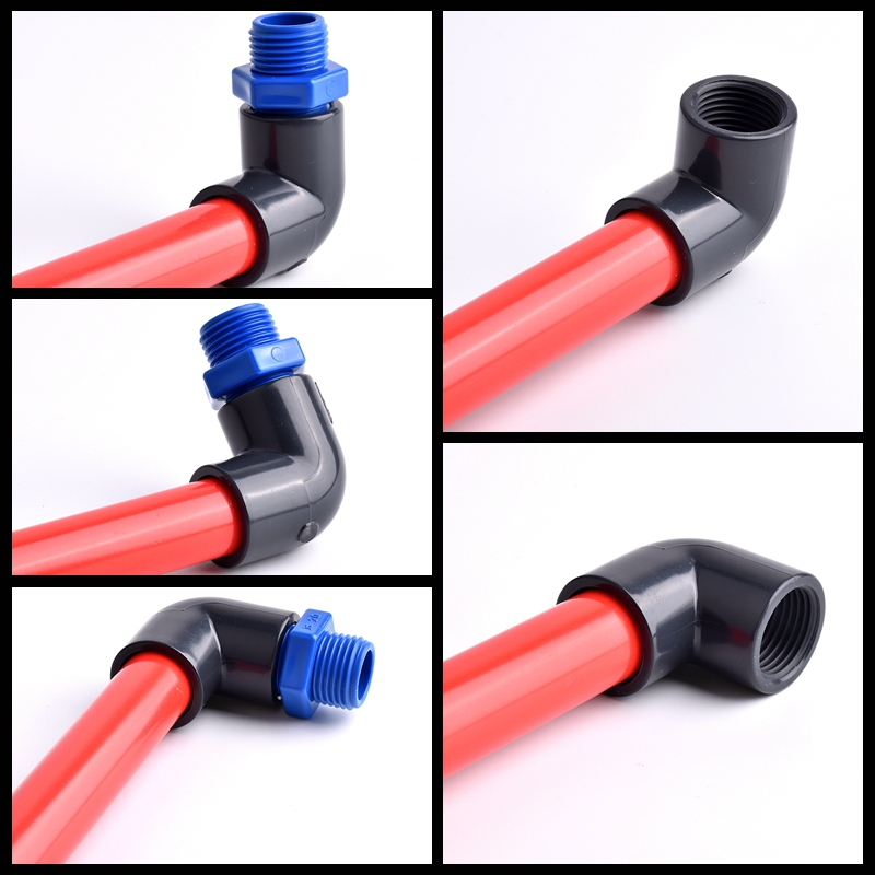 1/2"~2" Single Female Thread 90° Elbow Connector Planting Frame Plastic Joint UPVC Pipe 90° Elbow Socket Fish Tank Connectors
