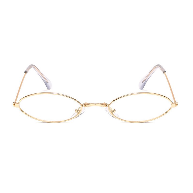 Gafas con montura dorada de aleación pequeña para hombre y mujer, lentes ópticas Retro clásicas, transparentes