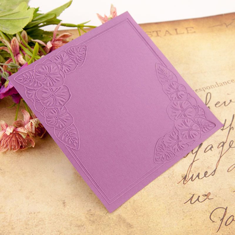 Flower Corner Plastic Embossing Folder Template DIY Scrapbook Photo Album Card