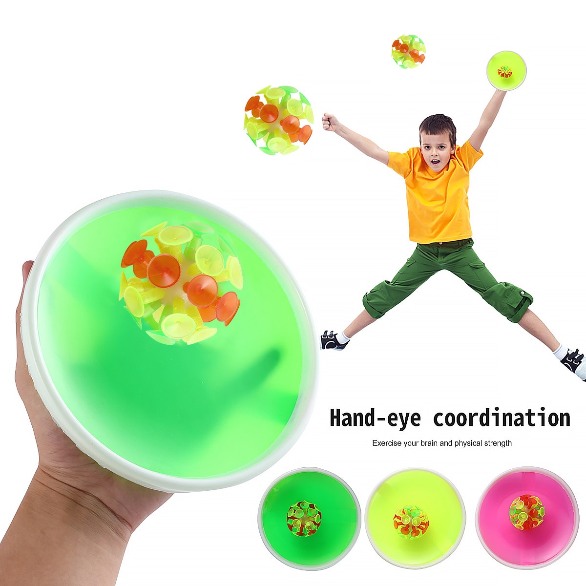 Juego de 3 piezas de guantes con ventosas adhesivas, pelota para lanzar, pelota de tiro, juego al aire libre, juego de juguetes deportivos de ocio interactivos padres e hijos