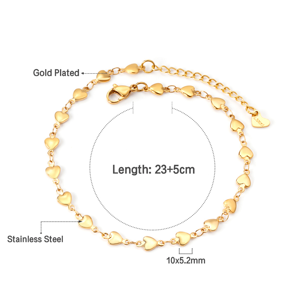 Simple Gold Color Stainless Steel Anklets Bracelets Women Tassel Starfish Leg Chain Heart Tag Foot Jewelry Summer Accessories: Blue Zinc Plated