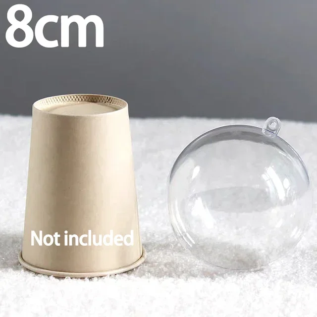 1/24 stücke DIY Kunststoff Ball Befüllbare Transparente Hohl Hängende Ornamente Weihnachten Baum Offene Kugel Kasten Dekor für hochzeit Party: Olive / 1 cm