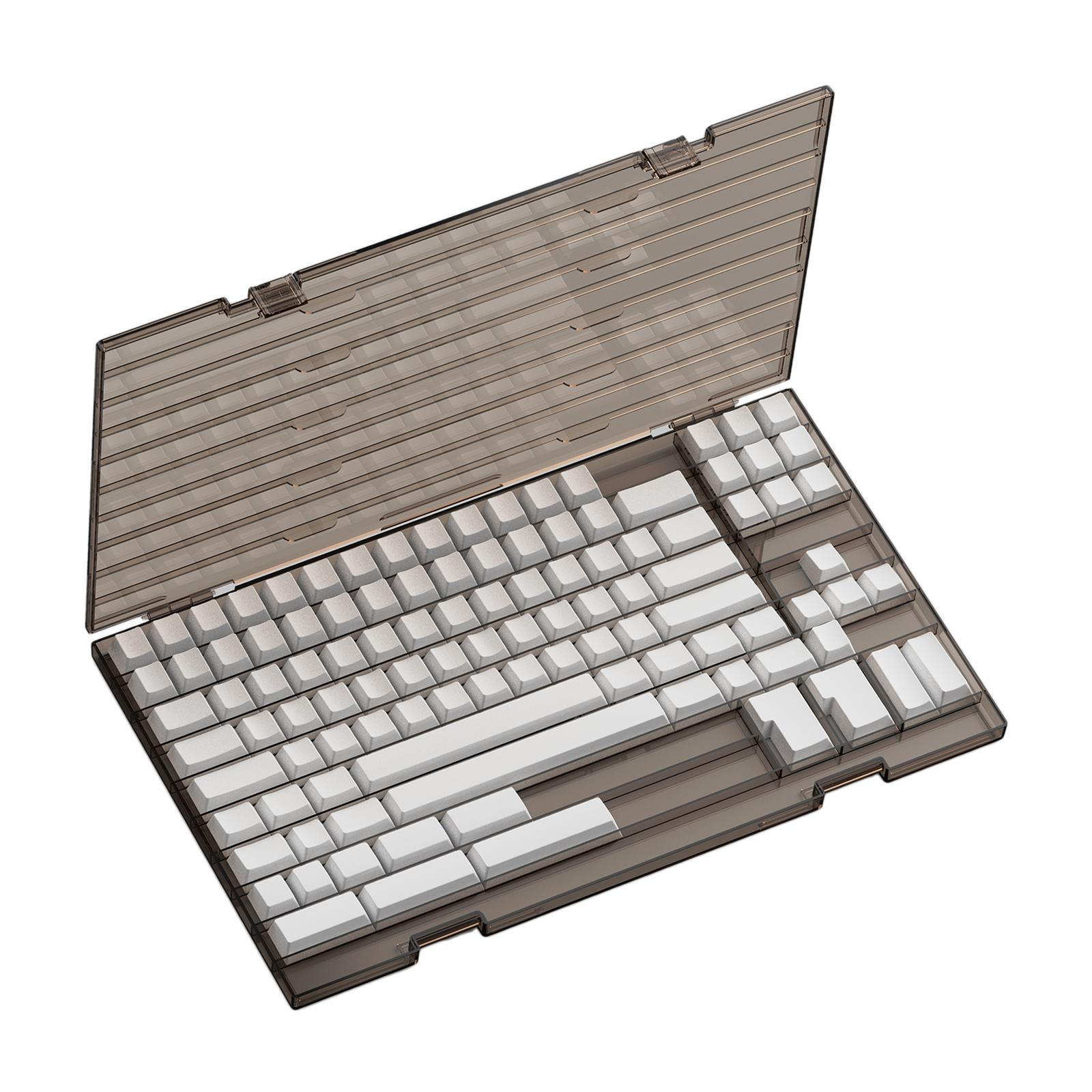 Transparent Keycap Storage Box With Cover DIY Keycaps Set Display Organizing Lids Bins Sheet Keyboard Profile Collection Case: Brown for Cherry