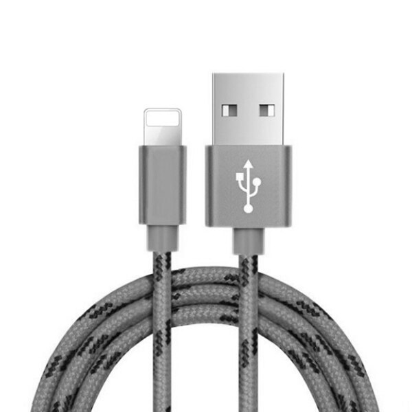 Linha de Carga Cabo de Dados USB para o IPhone Da Apple X 7 6 8 5S 6 S XS Mais MAX XR para mini IPad 8 Pin Rápido Carregamento De Sincronização Cabos de Fio 1 M: Grey