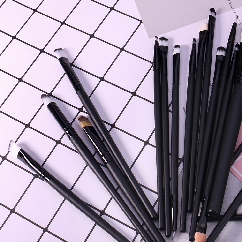 O.twee .o 20 stuks/partij zwarte make-upkwastenset make-upkwastenset foundation poeder shader liner