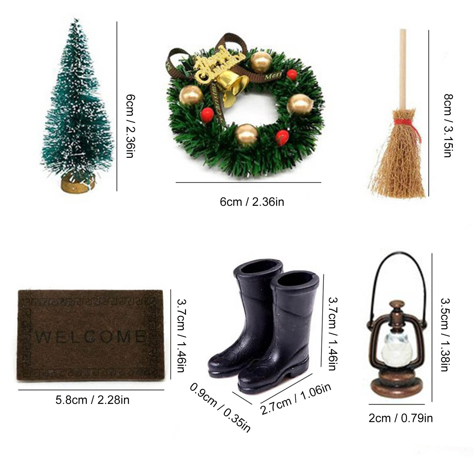 Christmas Tree Simulation Mini Dollhouse Collection Ornament Durable Cute House Model Exquisite Lifelike Decoration Accessories