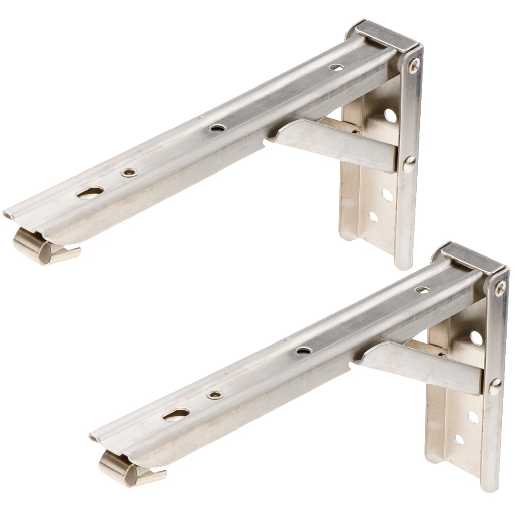 2 Stuks Folding Plank Beugels, Rvs Inklapbare Plank Beugel Voor Tafel Werkbank, Ruimtebesparend Diy Beugel